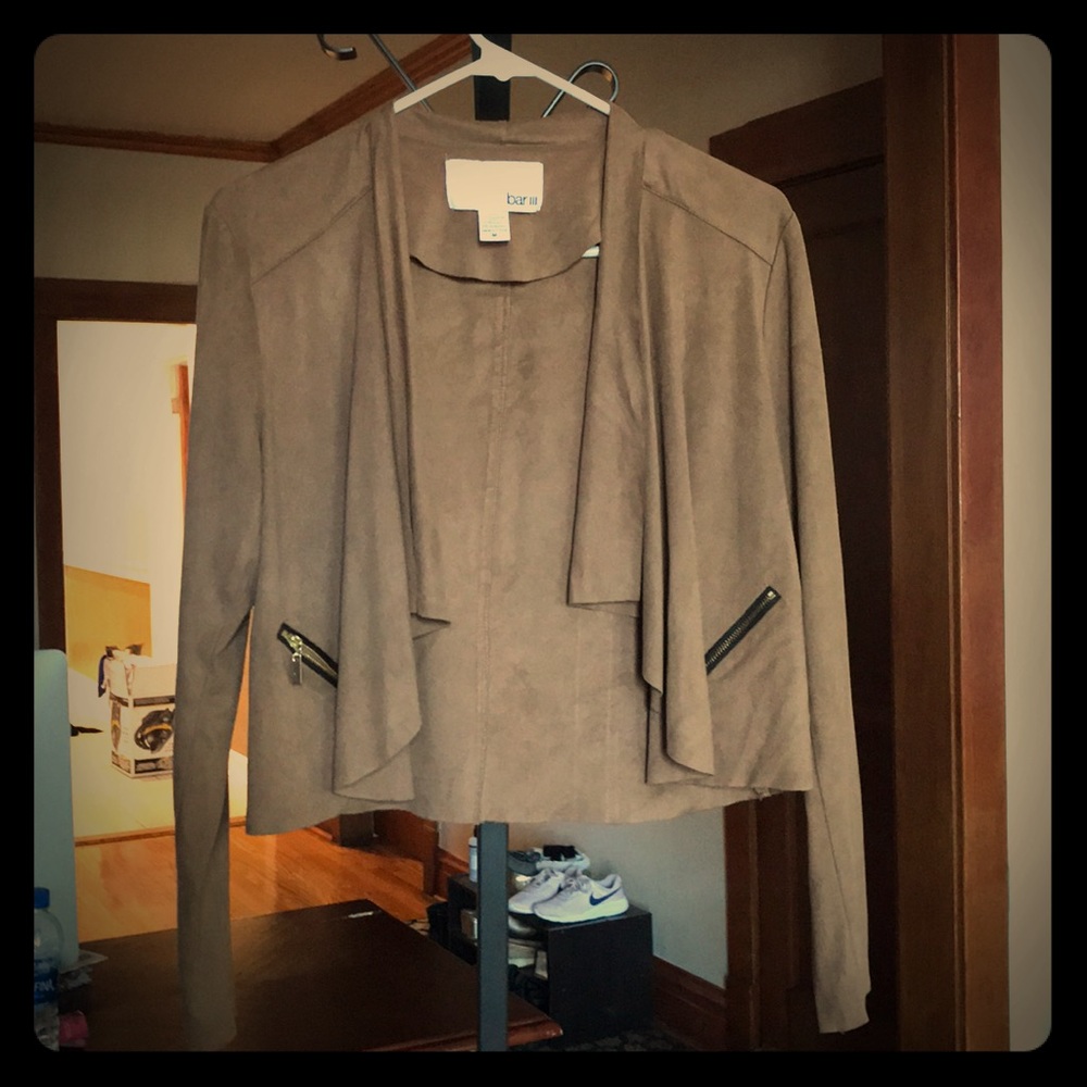 Brown Suede Cardigan